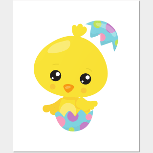 Easter, Cute Chicken, Baby Chicken, Easter Eggs Posters and Art